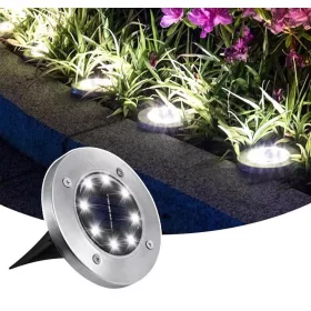   LED-es leszúrható nyomvonaljelölő szolár lámpa - kör alakú - hidegfehér