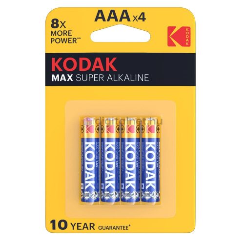 Kodak MAX Alkáli Tartós Mikro Elem AAA LR03 (1,5V) B4