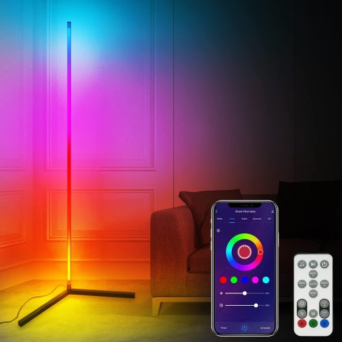 WiFi Smart RGB corner lamp, floor lamp, mood light - with remote contro