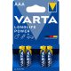  VARTA Longlife Power Alkaline Durable Micro Battery AAA B4