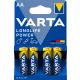 VARTA Longlife Power Alkaline Durable Pencil Battery AA LR6 B4
