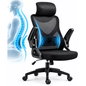 Zelux Office Chair with headrest - BLACK