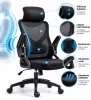 Zelux Office Chair with headrest - BLACK