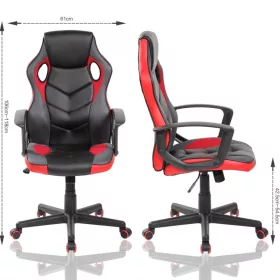 Zelux gaming chair with armrests - RED-BLACK