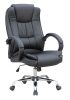 Prémium relax főnöki irodai szék króm lábakkal karfával - fekete színben