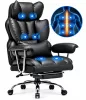 Masszázsfunkciós Ergonomikus Irodai Szék Lábtartóval 180 kg, döntheto funkció