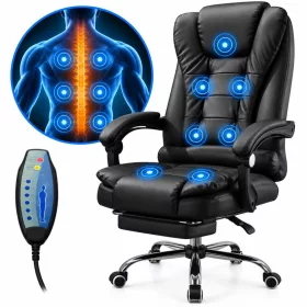 Zelux prémium masszázs irodai szék kényelmes, ergonomikus - fekete színben