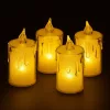 Átlátszó LED mécses, meleg fényű - 8 cm, elemes, dekoratív, biztonságos