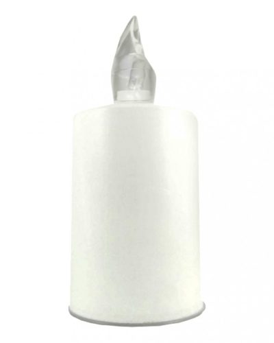 LED mécses fehér gyertya - átlátszó láng - elemmel