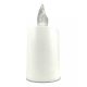 White candle with LED wick - transparent flame - with battery