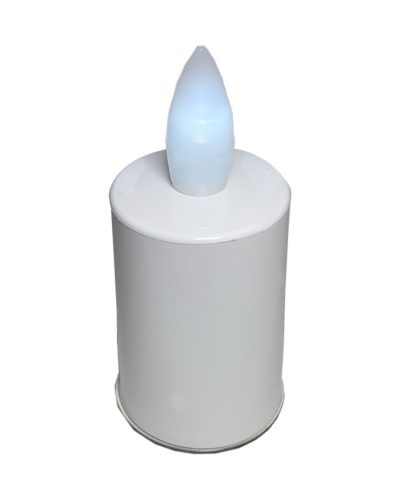  White candle with LED wick - white flame - with battery