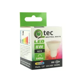 QTEC LED izzó Spot 8W GU10 - Fényforrás 4200K