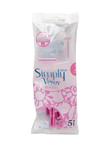Gillette disposable razor women simply venus 2 (5 pcs)