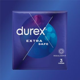   Durex Extra Safe óvszer, 3 db, fokozott védelem, extra síkosítással
