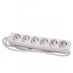 Hosszabbító 6 aljzat 5m schuko 16A, kábel 1,5mm2