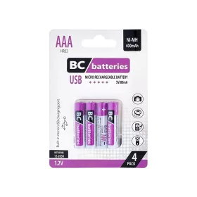   BC micro usb-vel tölthető AAA mikro akku 400 mAh RH6 1,2V B4