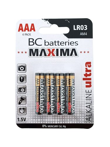 BC Maxima micro ultra Durable Alkaline Battery AAA (LR6) B4