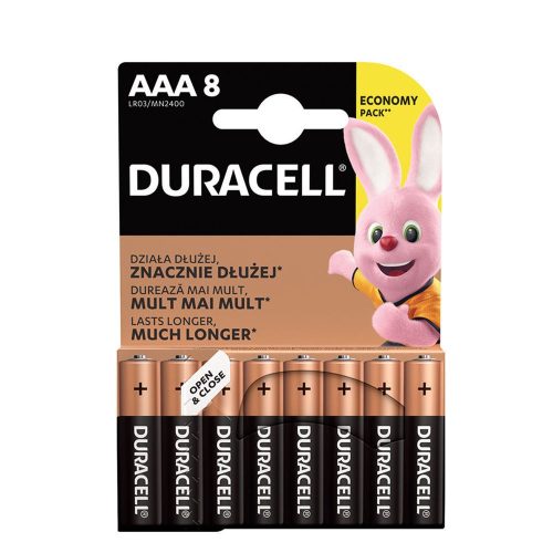 Duracell Basic Alkaline Micro Battery AAA (MN2400) (1.5V) B8