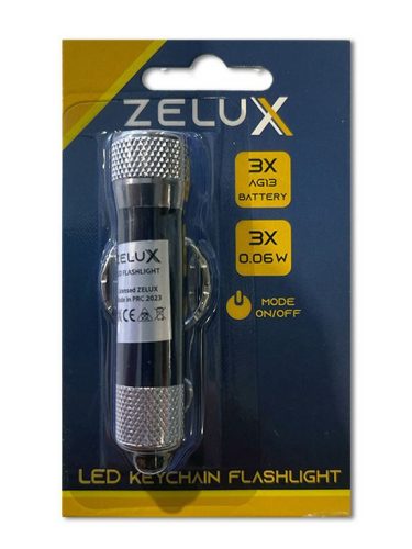 Zelux flashlight with 3*Lr44 batteries, key holder