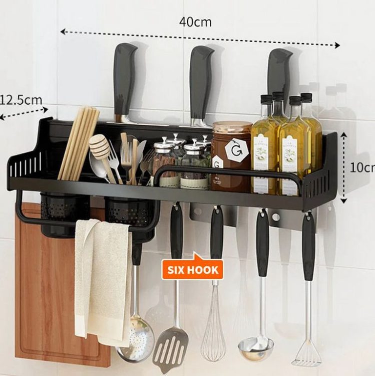 Fali konyhai tároló polc - méretábra