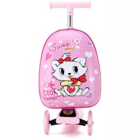 Gyerek Roller Bőrönddel, Összecsukható (Cica)