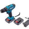 Cordless drill and screwdriver set with 28 accessories + 2 36V Li-ion batteries