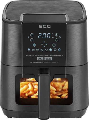 ECG Air Fryer 5,5L olaj nélküli forró levegős fritőz digitális kijelzővel, ablak
