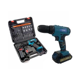   Flinke fúró és csavarozó szett 28 db kiegészítővel + 2 db akku kék