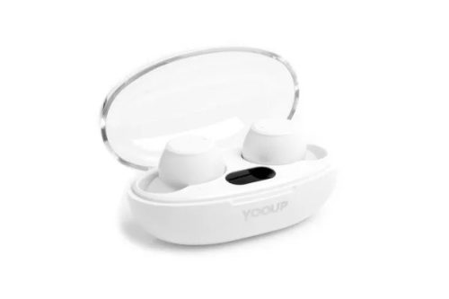 Vezeték nélküli headset E13 TWS fehér bluetooth 5.3