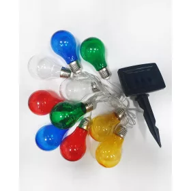 Napelemes villanykörte színes fényfüzér 2m