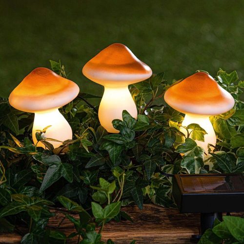 LED Szolár Dekor Gomba Lámpa – IP44 vízálló, napelemes kültéri világ DS006