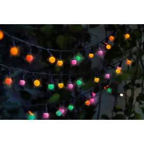   Napelemes kerti lampion LED függeszthető dekor szolár lámpa, 50 led, IP44, 7,9m