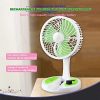 Asztali ventilátor + akkus, hordozható, kemping, összecsukható, 220V tölthető