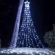 Karácsonyi 300 LED Dekoráció Fényfüzér csúcsdísszel - Adapteres hidegfehér C3001