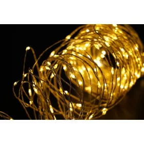 Dekorációs melegfehér 50 LED 5 méter réz füzér elemes