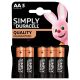 Duracell Simply Alkáli Tartós Ceruza Elem AA (1,5V) B5