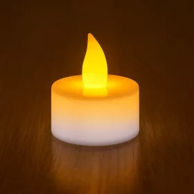 LED teamécses gyertya effektussal, fehér gombelemmel