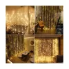 LED fényfüggöny 300 Led 3x3 m-es 8 programos melegfehér