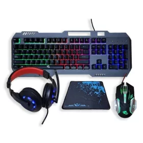   Gamer Készlet Billentyűzet Egér Egérpad Fejhallgató RGB fény