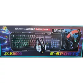   Gamer Készlet Billentyűzet Egér Egérpad Fejhallgató RGB fény