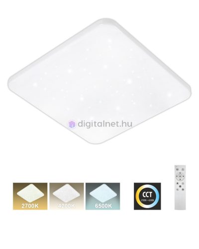 LED mennyezeti lámpa TR-605S - FLORA 60W 5700lm 53x53cm CCT + távirányító