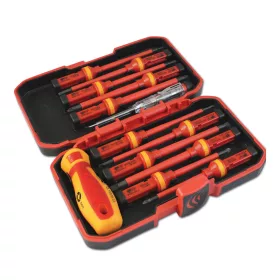   13 darabos szigetelt mégnes csavarhúzó készlet – SL, PH, PZ, T, 1000V, IEC 60900