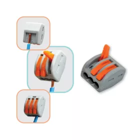   3-utas vezetékösszekötő szett, 0.2-4 mm2, 32A, 250V/4kV, 10 db-os kiszerelés