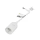 E27 foglalat 17 cm kábellel és sorkapoccsal, fehér, 250V, 2A, PBT ház