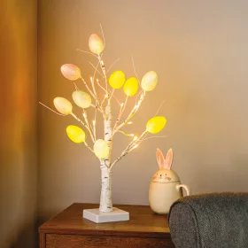   Húsvéti tojás fa dekoráció - 10 tojás, 24 LED - 50 cm - 3 x AA