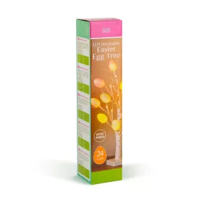 Húsvéti tojás fa dekoráció - 10 tojás, 24 LED - 50 cm - 3 x AA