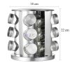 Forgatható fűszertartó állvány 12 db üveggel – Rozsdamentes acél, 22 cm inox