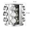 Forgatható fűszertartó állvány 12 db üveggel – Rozsdamentes acél, 22 cm inox