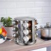 Forgatható fűszertartó állvány 12 db üveggel – Rozsdamentes acél, 22 cm inox
