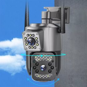  Kültéri IP kamera kettős objektívvel, 10X zoom, éjjellátó, 350° forgás, emberfel